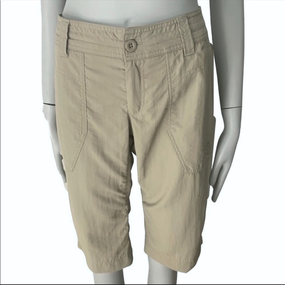 The North Face Pants - THE NORTH FACE Long Hiking Shorts Capris Nylon Quick Dry Khaki Tan Trail